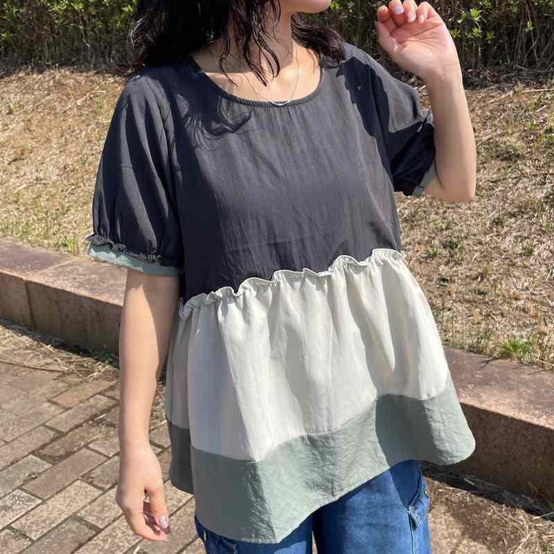 フリル切替プルオーバー