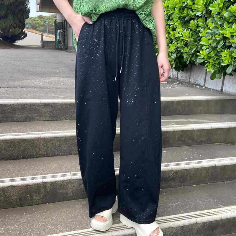 ラメカットカーブパンツ