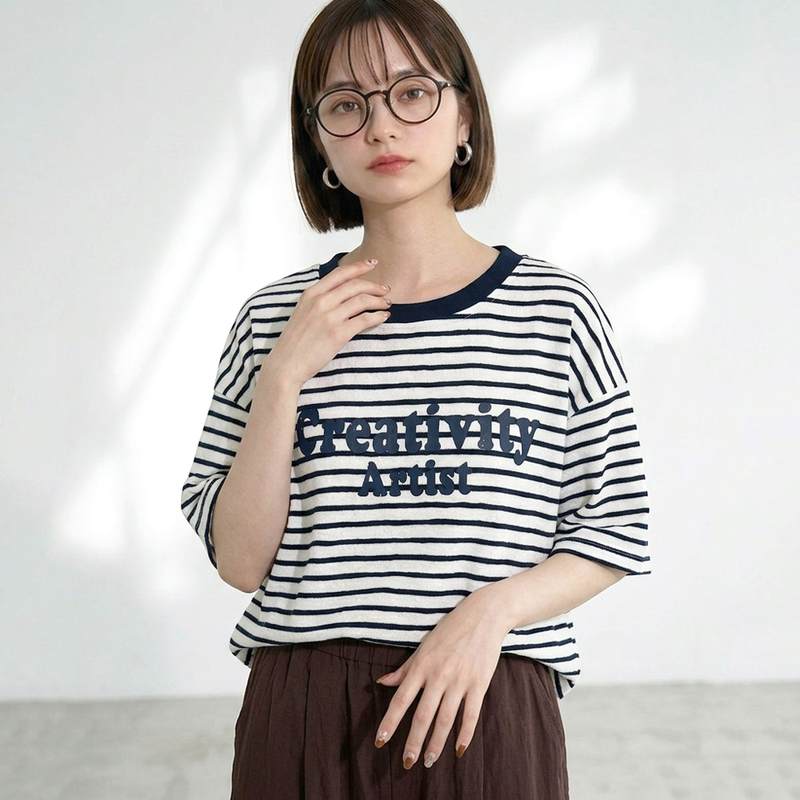 スラブボーダーロゴBIGTシャツ