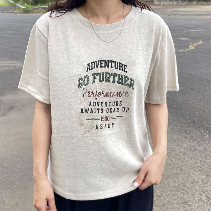スラブプリントTシャツ