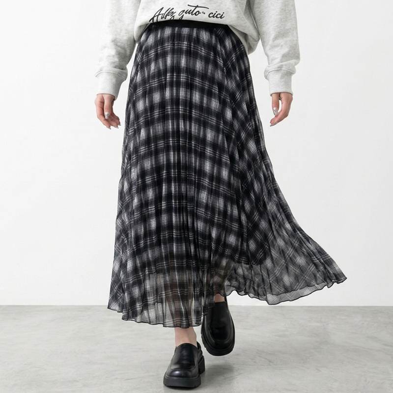 総柄プリーツスカート