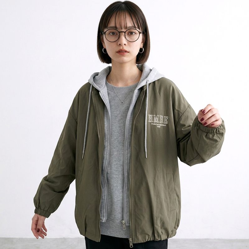 フェイクレイヤードバックロゴブルゾン