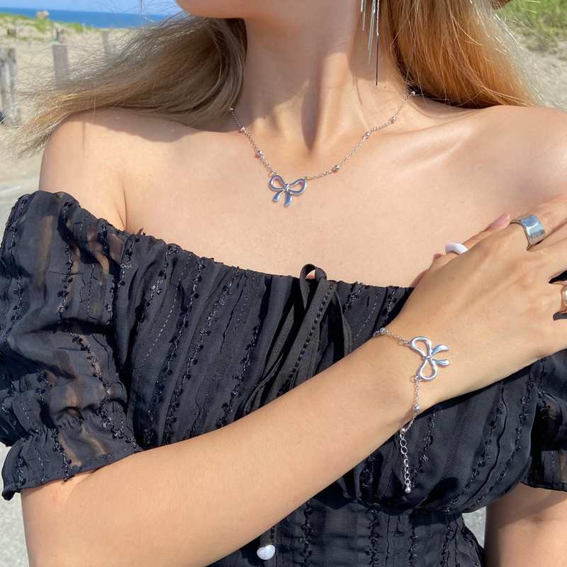 リボンネックレス・ブレスレットセット