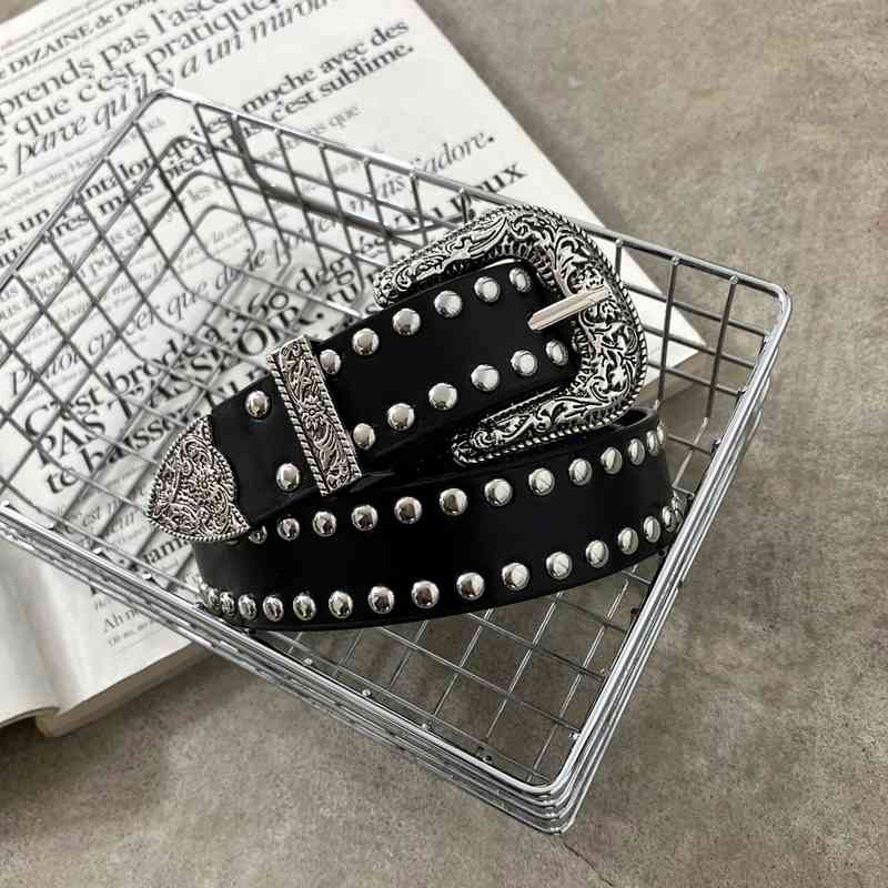 Dime スタッズ付き ブラックコットンベルト Dime スタッズ付き ブラックコットンベルト