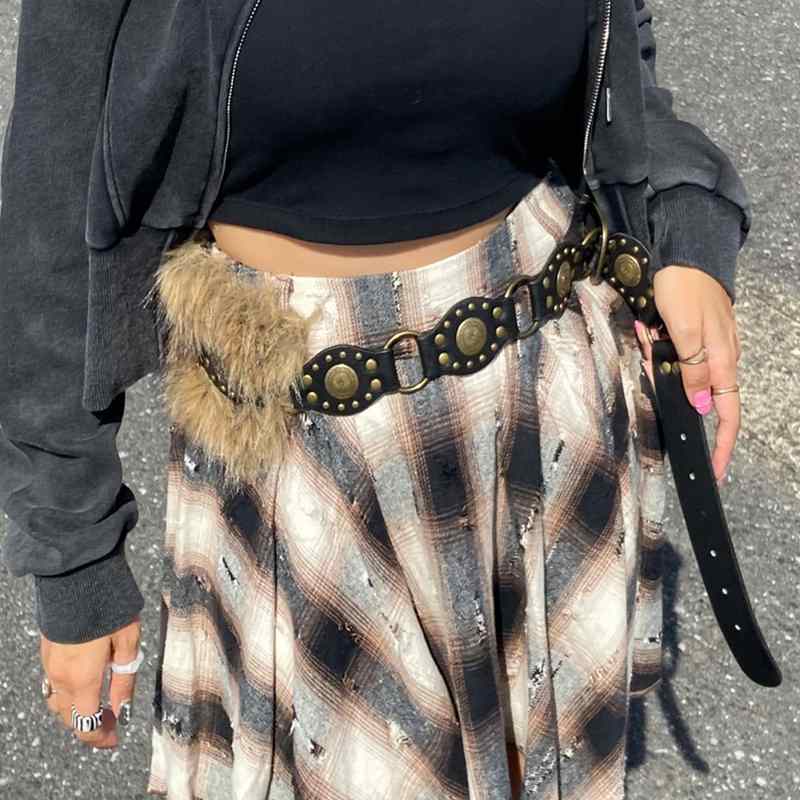 ファー付きベルト