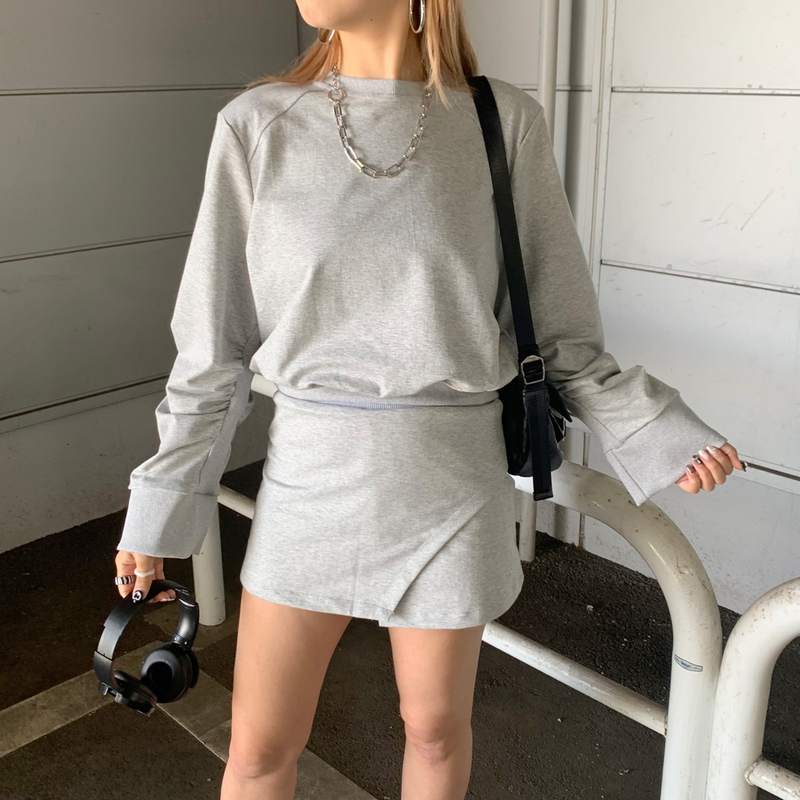 裏毛プルオーバー・スカートセットアップ