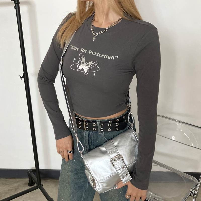 シルバーチョウロゴショートT