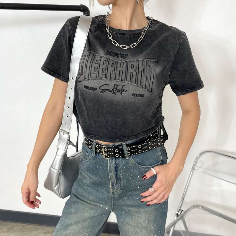 ロゴサイドドロストブリーチTシャツ