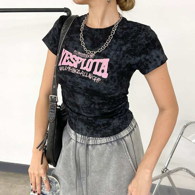 【関税込】 ロゴ マンツーマンTシャツ - ピンク non-hedge ムラドロストピンクロゴTシャツ|TiMTiMオンライン
