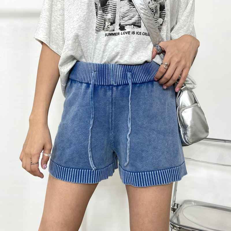 【関税込み】Isa Boulder レッド Malley ニット ショートパンツ ドロストイージーニットショートパンツ | レディース