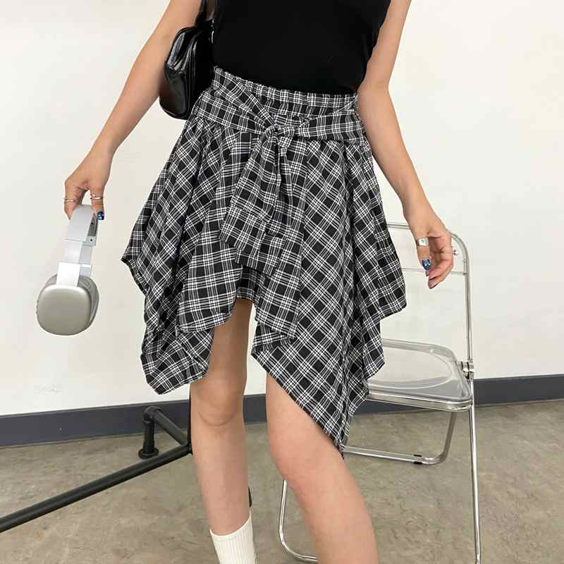 non-hedge チェックイレヘムスカート|TiMTiMオンラインストア