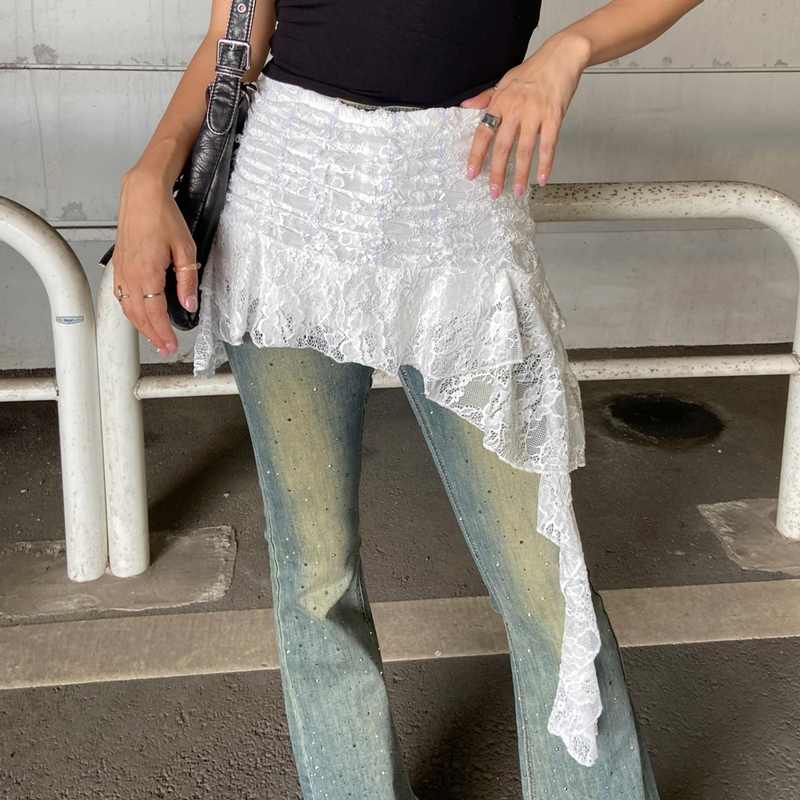 レースイレヘムミニスカート