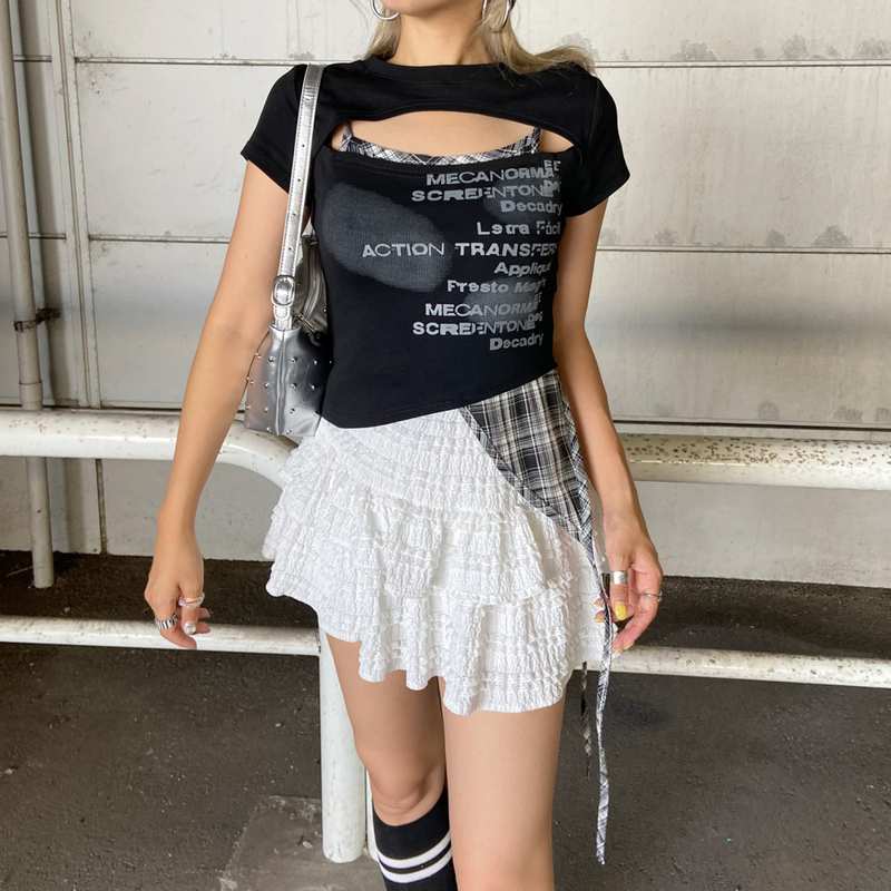 Tシャツ　イレヘムショートトップス 楽天市場】LADY LIKE イレギュラーヘムショートトップス2点