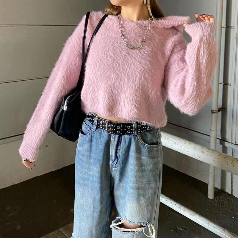 シャギーフードプルオーバー