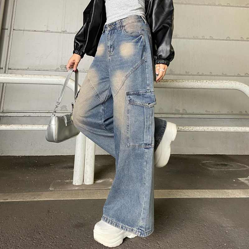 切替デニムカーゴパンツ