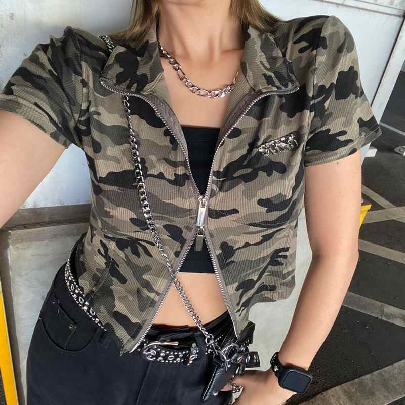 プレートWZIPポロシャツ