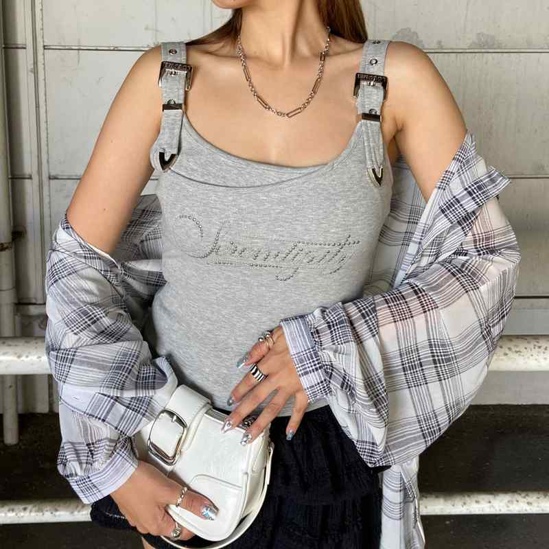 ストーンアンサンブル風ヒモベルトキャミソール