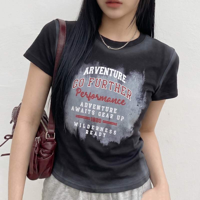 配色ロゴムラTシャツ