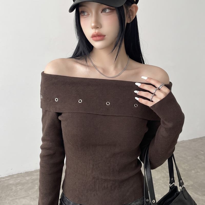 ハトメオフショルダープルオーバー