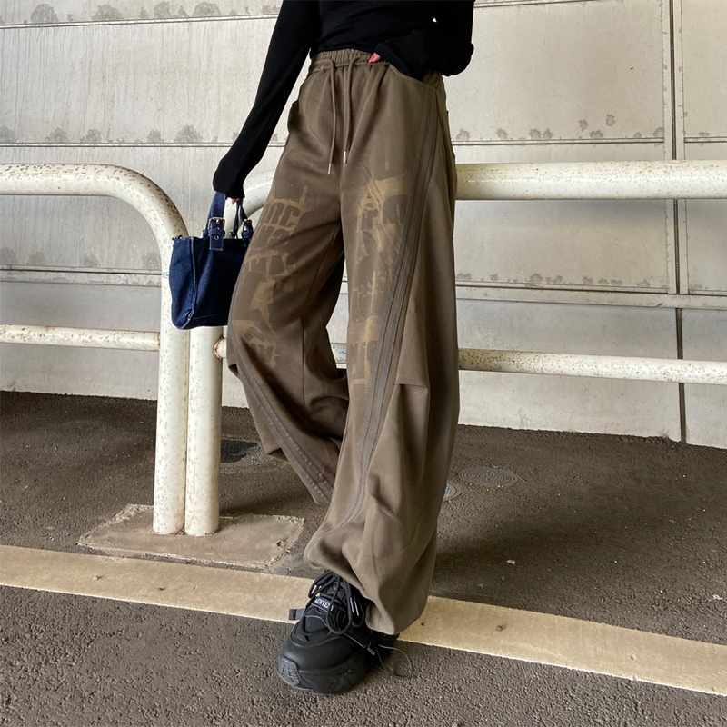 ブリーチラインロゴカットワイドパンツ