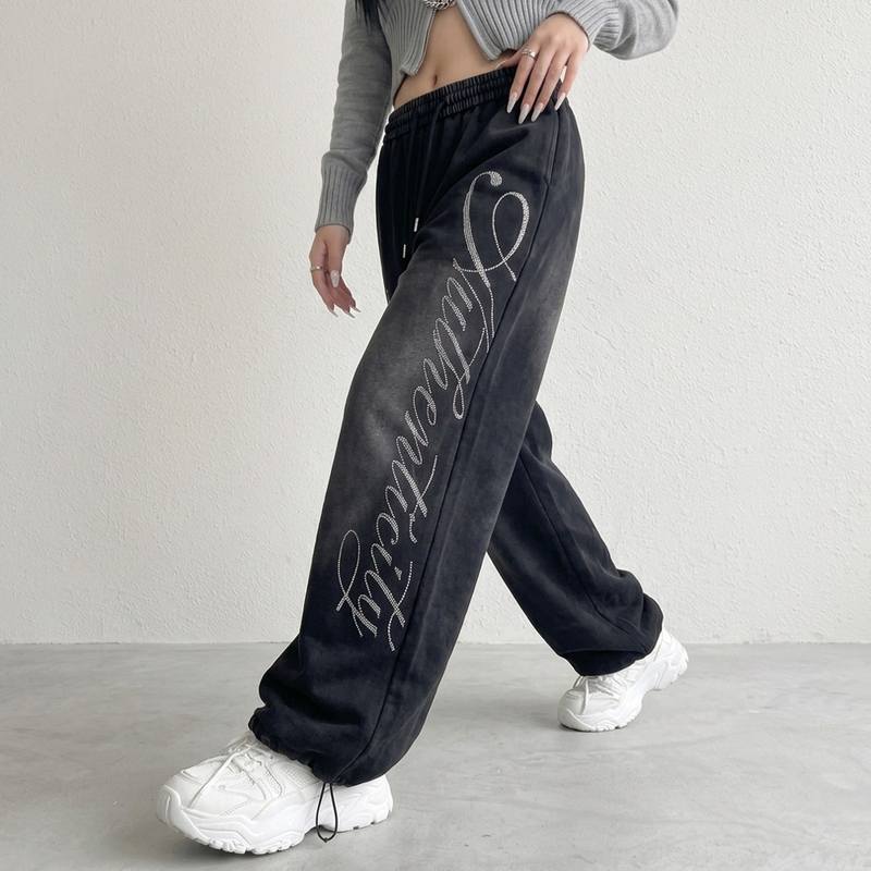 ストーンロゴカットワイドパンツ