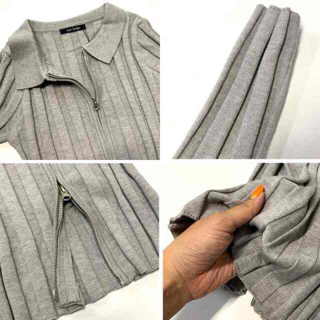 non-hedge ダブルZIP襟付きニットトップス|TiMTiMオンライン