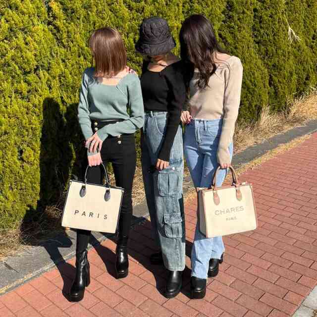 チェーンデザインニットトップス
