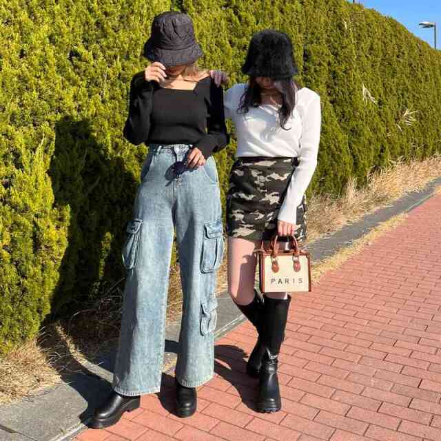 チェーンデザインニットトップス