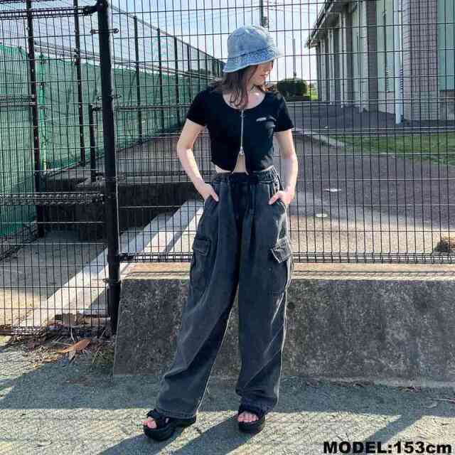 ★WEB限定★WZIPロゴプレートショートトップス