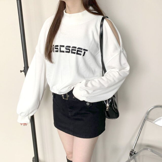 ★WEB限定★ハイネックショルダーZIP裏毛プルオーバー