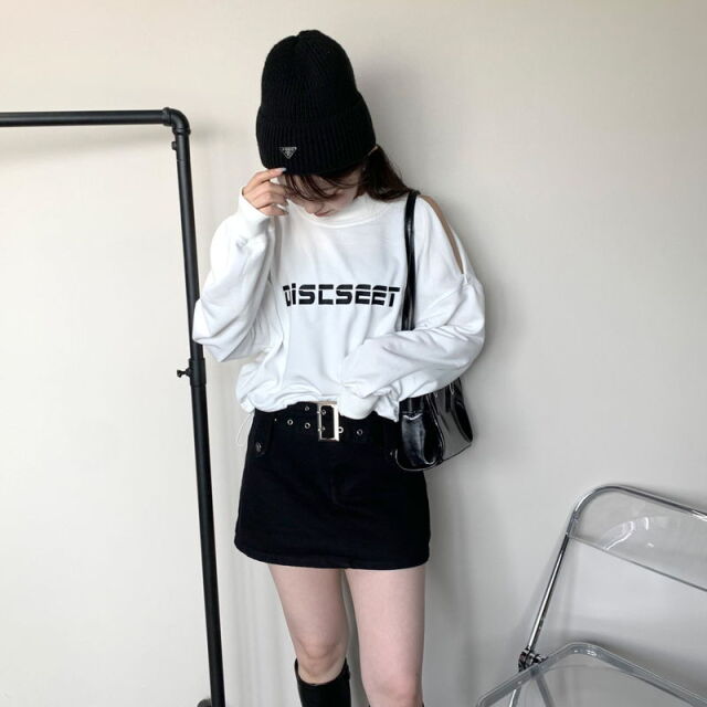 ★WEB限定★ハイネックショルダーZIP裏毛プルオーバー