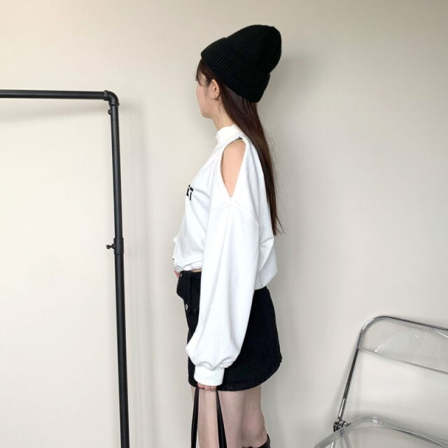 ★WEB限定★ハイネックショルダーZIP裏毛プルオーバー