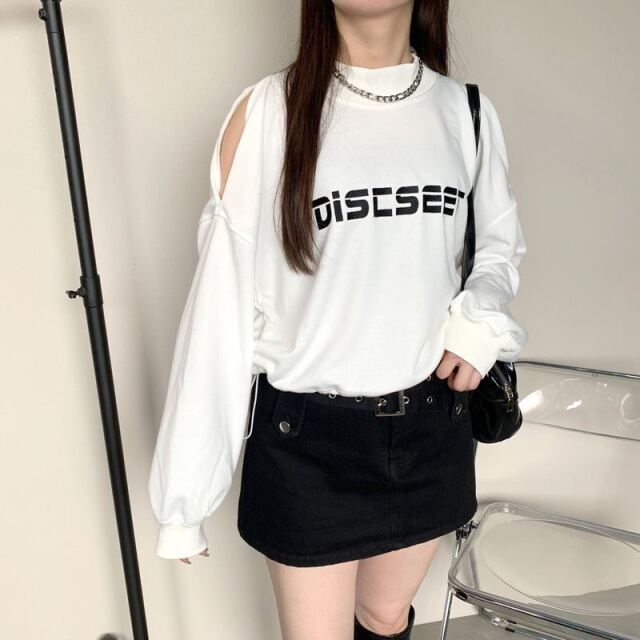 ★WEB限定★ハイネックショルダーZIP裏毛プルオーバー