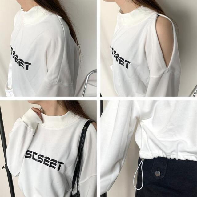 ★WEB限定★ハイネックショルダーZIP裏毛プルオーバー