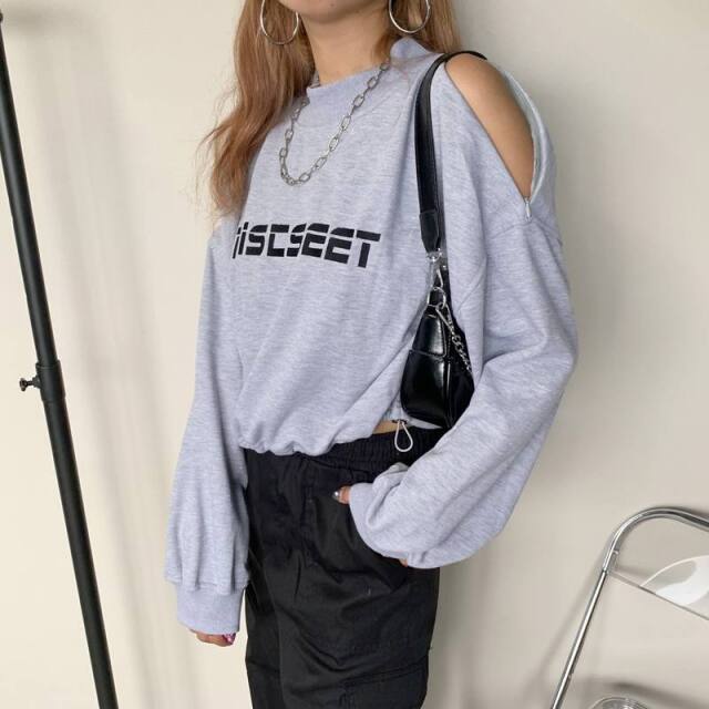 ★WEB限定★ハイネックショルダーZIP裏毛プルオーバー