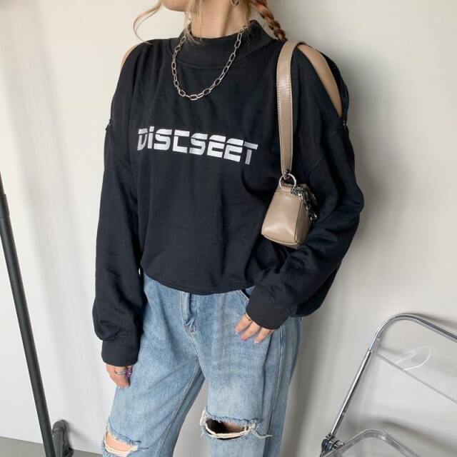 ★WEB限定★ハイネックショルダーZIP裏毛プルオーバー