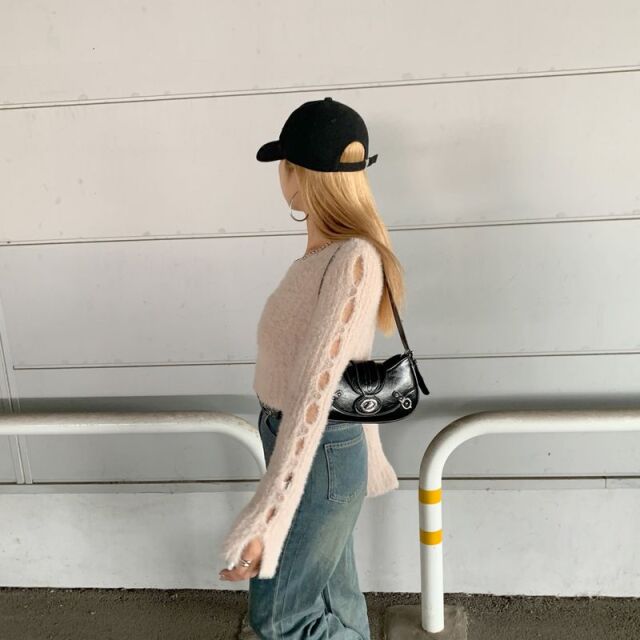 シャギースリーブボタンショートプルオーバー