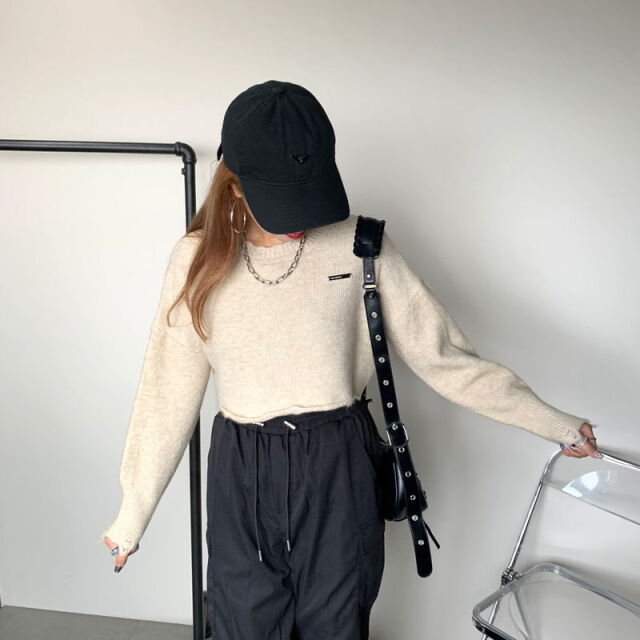 プレートダメージショートプルオーバー