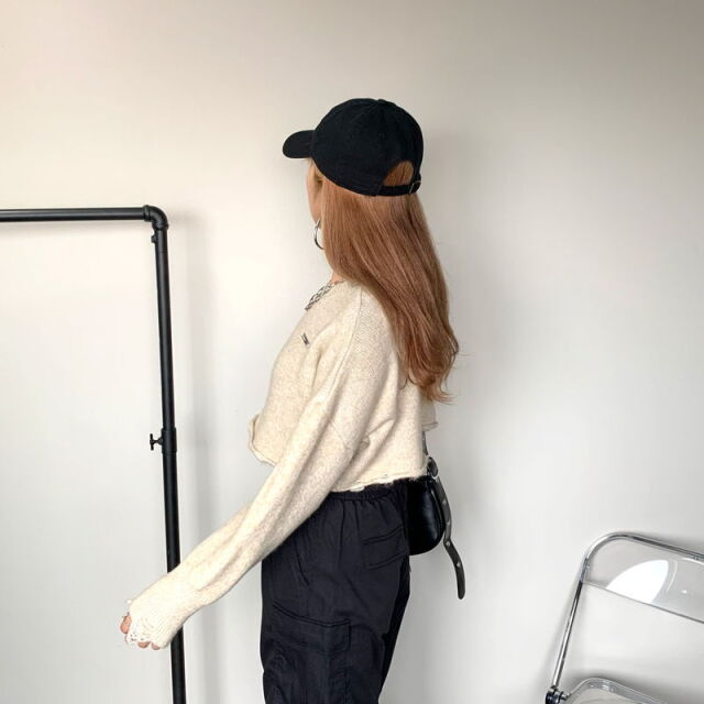 プレートダメージショートプルオーバー