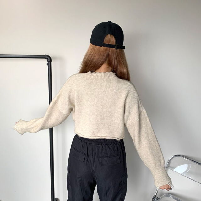 プレートダメージショートプルオーバー