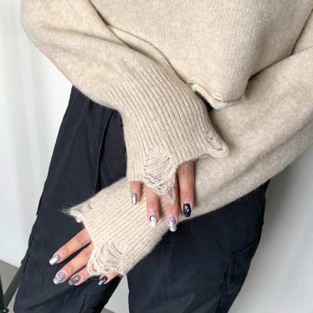 プレートダメージショートプルオーバー