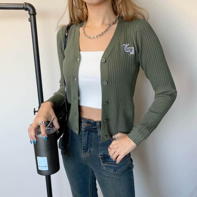 non-hedge ロゴ刺繍リブカーディガン|TiMTiMオンラインストア  