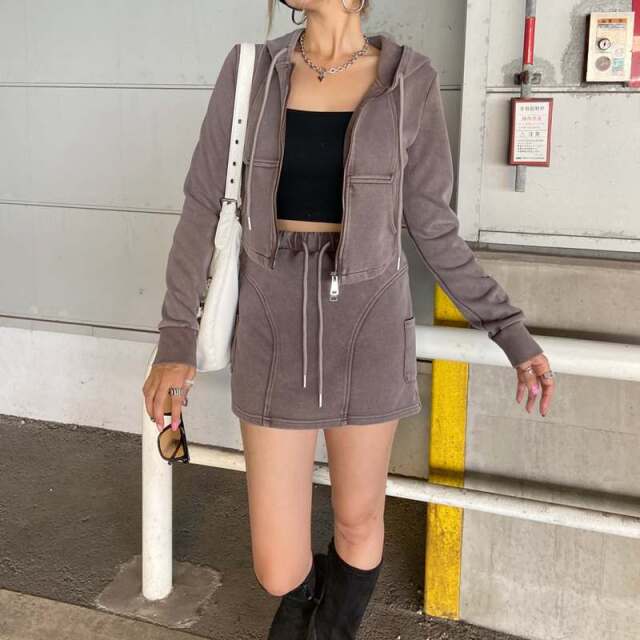 ブリーチZIPパーカー・スカートセットアップ