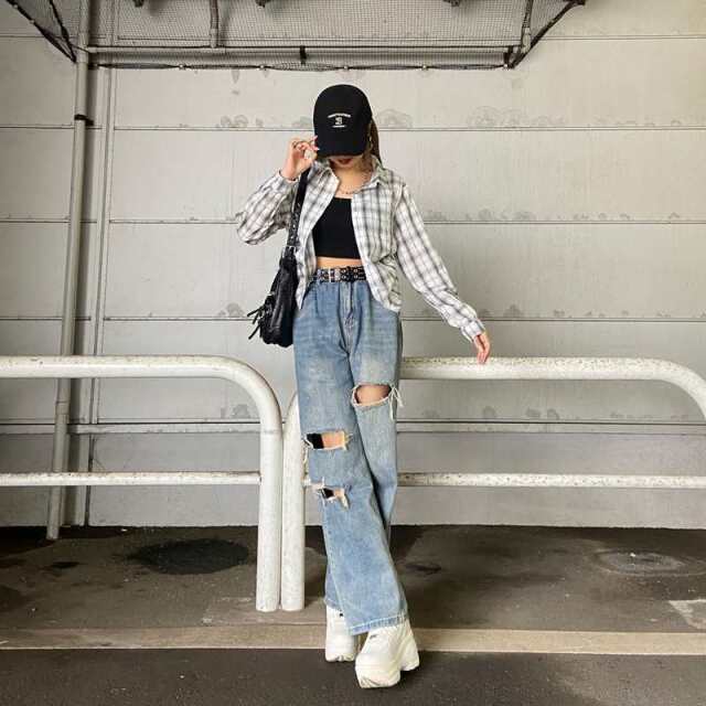 サイドドロストチェックシャツ