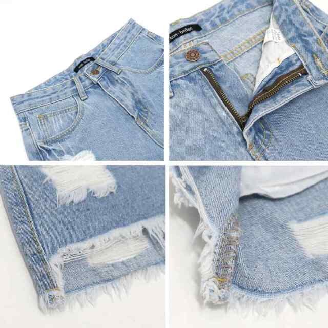 ダメージデニムショートパンツ