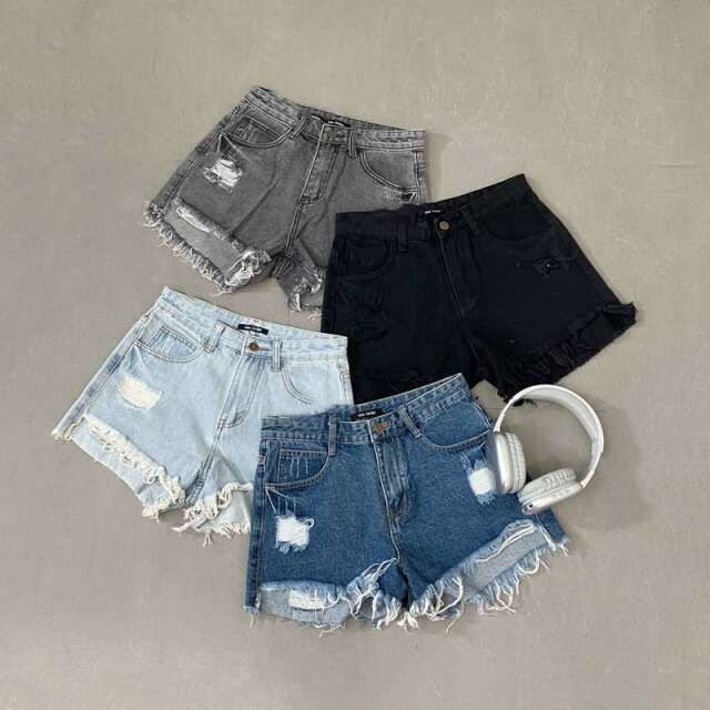 ダメージデニムショートパンツ