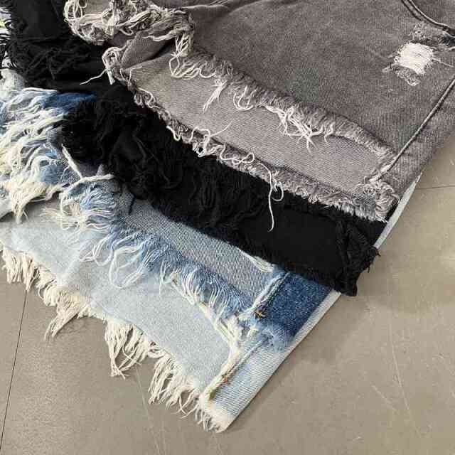 ダメージデニムショートパンツ