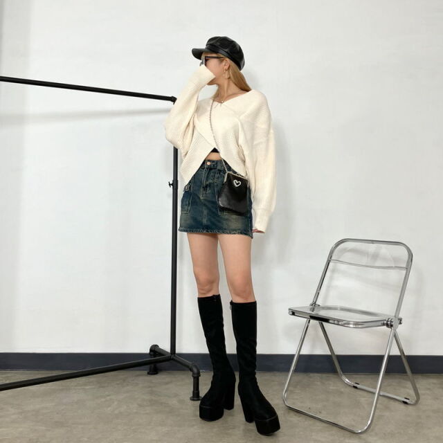 non-hedge ☆WEB限定☆カシュクールニットプルオーバー|TiMTiM