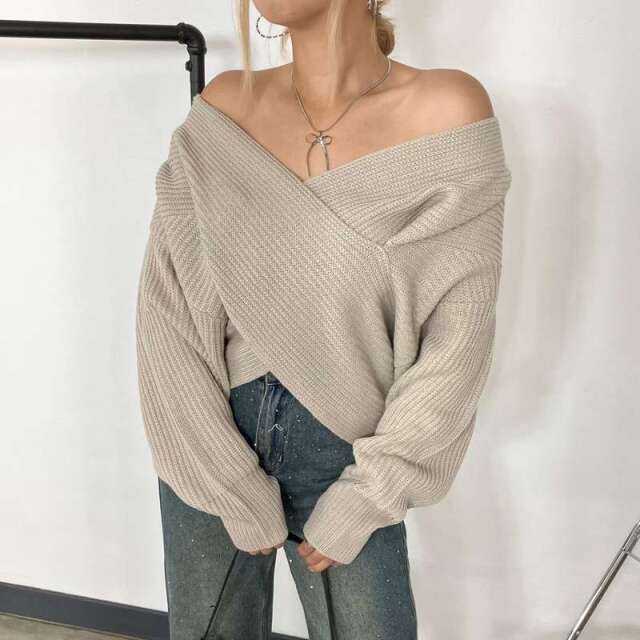 non-hedge ☆WEB限定☆カシュクールニットプルオーバー|TiMTiM