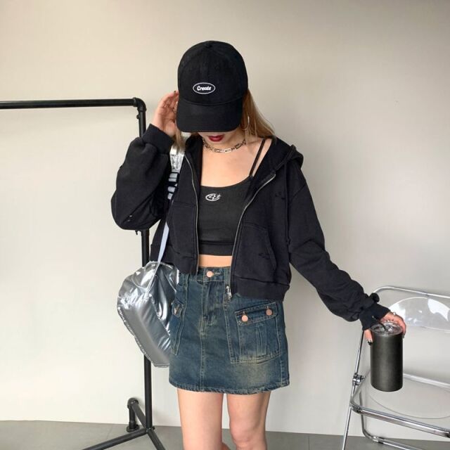裏毛ダメージパーカー